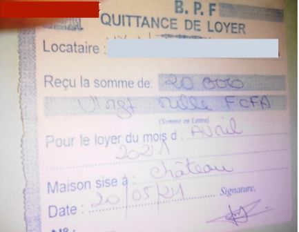 Quittance non conforme à la date d'entrée