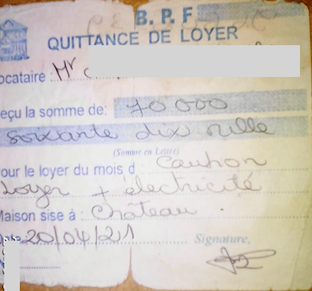 Reço du dépôt garantie.